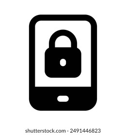 Padlock inside mobile, vector design of mobile security