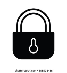 A padlock isolated icon black
