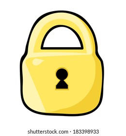Padlock isolated illustration on white background