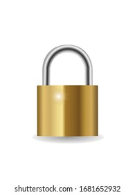 Padlock isolated on white background illustration vector