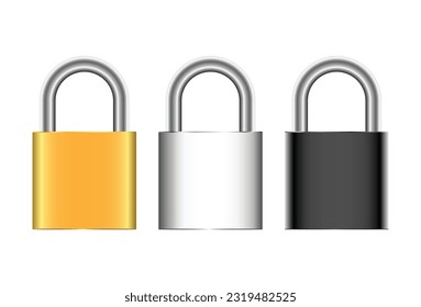 Padlock isolated on white background. Vector illustration.