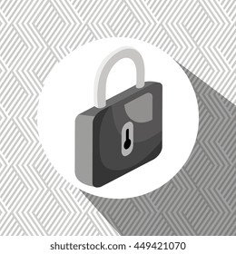 padlock isometric isolated icon design, vector illustration  graphic 