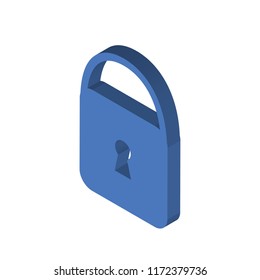 Padlock isometric left top view 3D icon