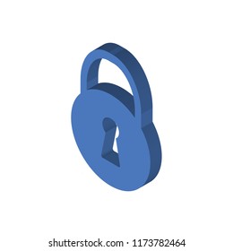 Padlock isometric left top view 3D icon
