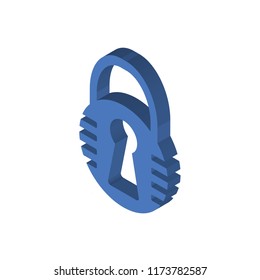 Padlock isometric left top view 3D icon