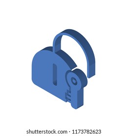 Padlock isometric left top view 3D icon