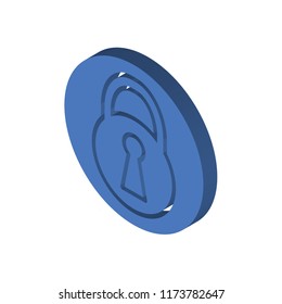 Padlock isometric left top view 3D icon