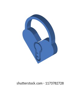 Padlock isometric left top view 3D icon