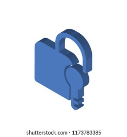 Padlock isometric left top view 3D icon