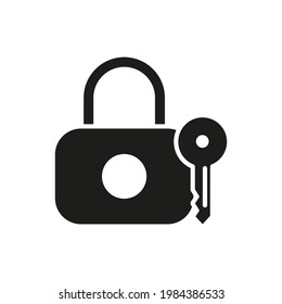 padlock and key fill icon vector