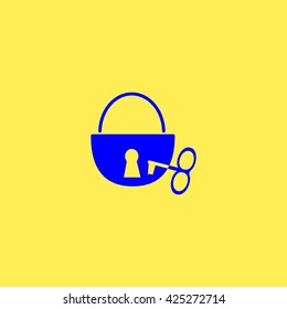 padlock, key, icon