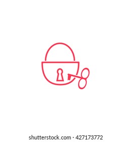 padlock, key, icon