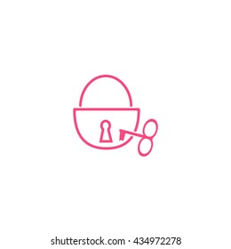 padlock, key, icon