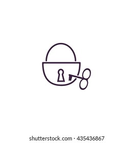 padlock, key, icon