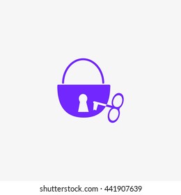 padlock, key, icon