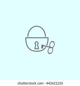 padlock, key, icon