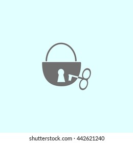padlock, key, icon
