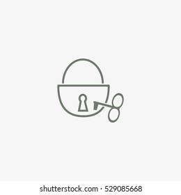 padlock, key, icon