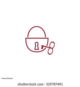 padlock, key, icon