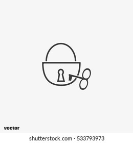 padlock, key, icon