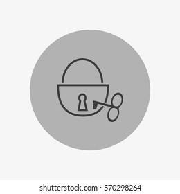 padlock, key, icon