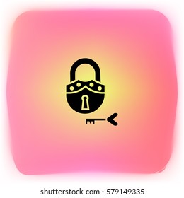 padlock, key, icon