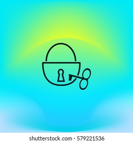 padlock, key, icon