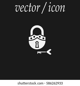 padlock, key, icon
