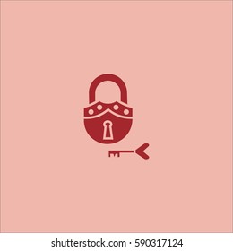 padlock, key, icon
