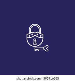 padlock, key, icon