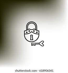 padlock, key, icon