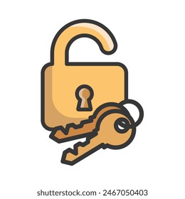 padlock key icon design vector template