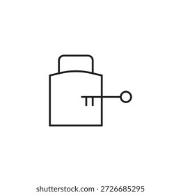 Diseño de elemento de ilustración de candado e icono de llave