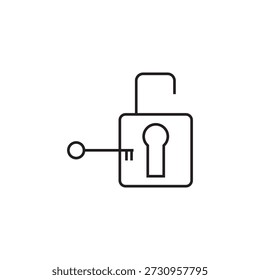 design de elemento de ilustração de ícone de cadeado e chave