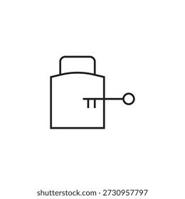design de elemento de ilustração de ícone de cadeado e chave