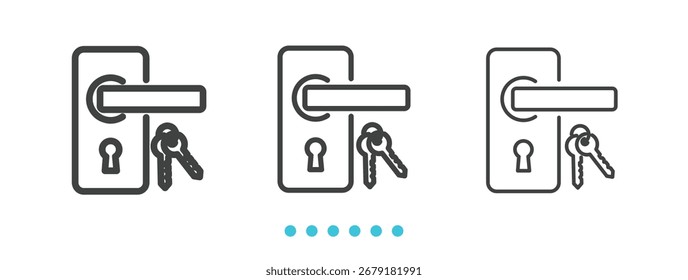 padlock key icon. Thin line icon vector