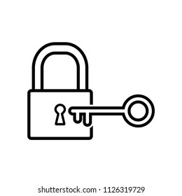 padlock with key icon vector