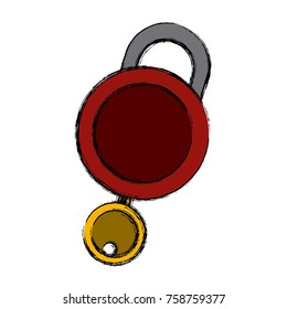 padlock and key icon vector illustration graphic design