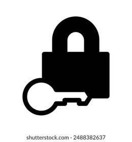 Padlock Key Icon Vector Symbol Design Illustration