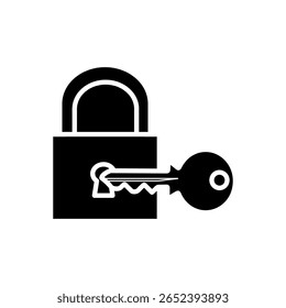  padlock key icon white on background