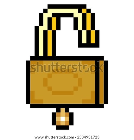 Padlock key in pixel art style
