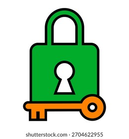 Icono de protección de llave de candado