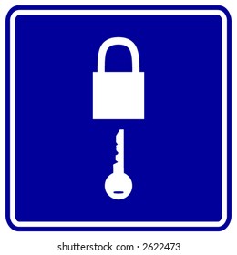 padlock and key sign