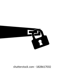 Padlock With Keyhole For Doors Vector Image. Door Padlock. Turnkey Keyhole. Door Locks. Home Safety. Protection Of Premises. Open Or Close The Lock. Place For Text. Poster. Booklet. Billboard.