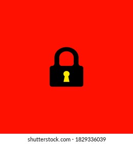 Padlock con ojo de cerradura para la imagen vectorial de las puertas. Carrocería de la puerta. Agujero de llave llave en mano. Cerraduras de puertas. Seguridad en el hogar. Protección de locales. Abra o cierre el bloqueo. Colocar el texto. Cartel. Folleto. Cartel.