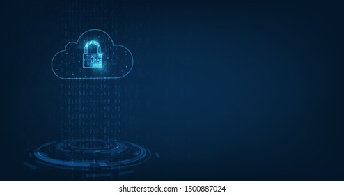 Padlock With Keyhole icon in personal data security Illustrates cyber data or information privacy idea.abstract hi speed internet on technology background.