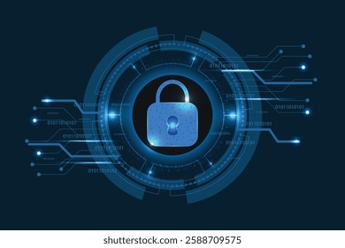 Padlock With Keyhole icon. personal data security cyber data security technology background