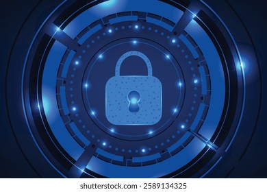 Padlock with keyhole icon in personal data security cyber data or information privacy