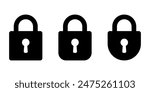 Padlock with keyhole icon, security icon.