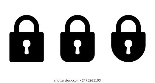 Padlock with keyhole icon, security icon.